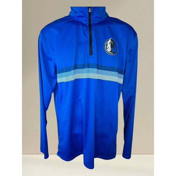 Dallas Mavericks NBA Mens Blue 1/4 Zip Pullover Medium - Picture 1 of 9